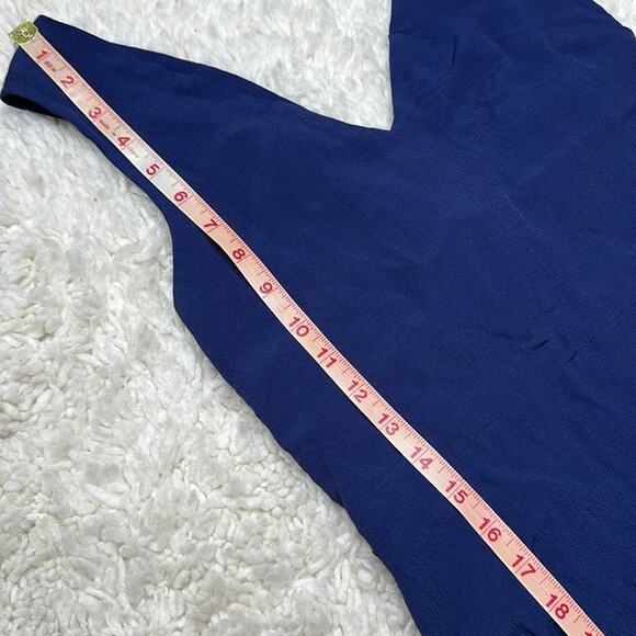 Atelier R Navy Blue Semi Formal Maxi Gown Cutouts in Back Strapy Bow QQ12 - Picture 6 of 10